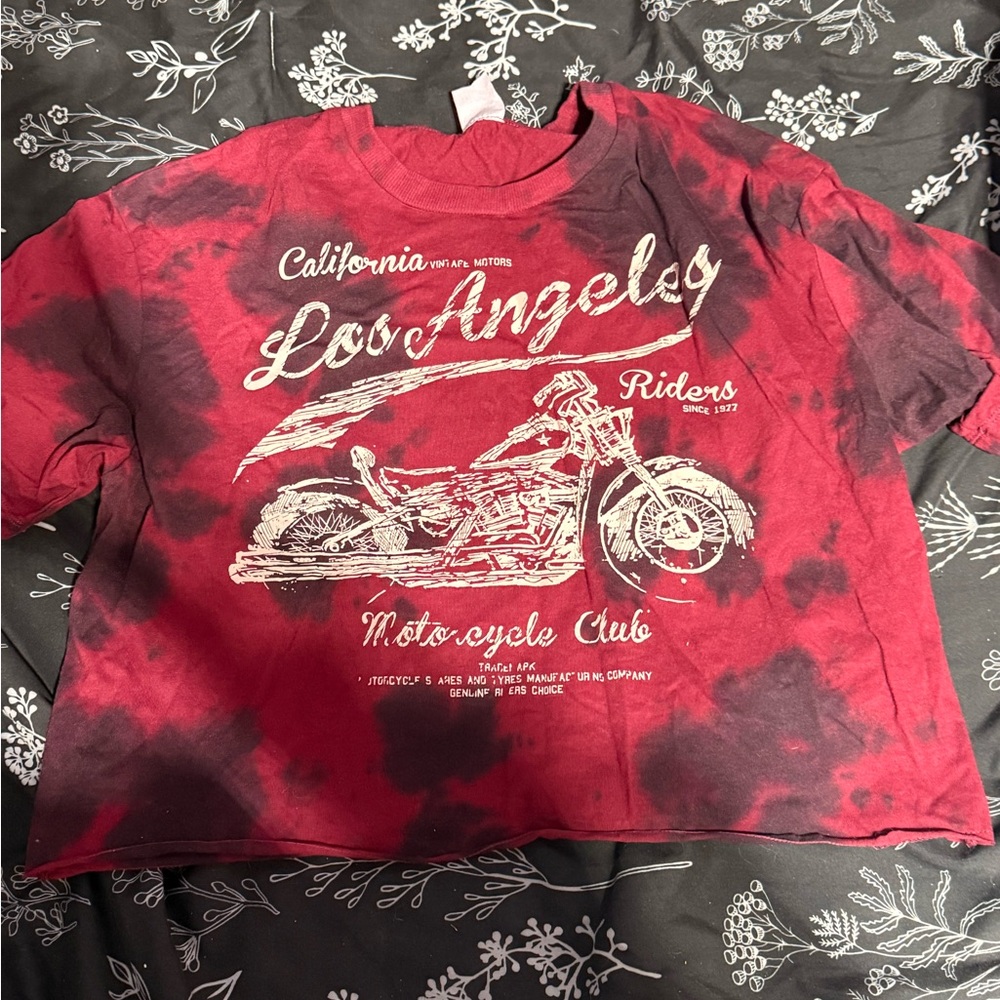 No Boundaries Red Tie-Dye Crop Top
